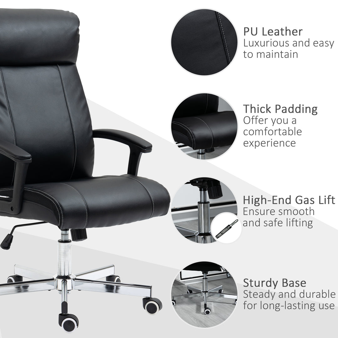 Massage Office Chair, High-Back VibrationComputer Chair with Tilt Function, Remote Control and Adjustable Height, Black