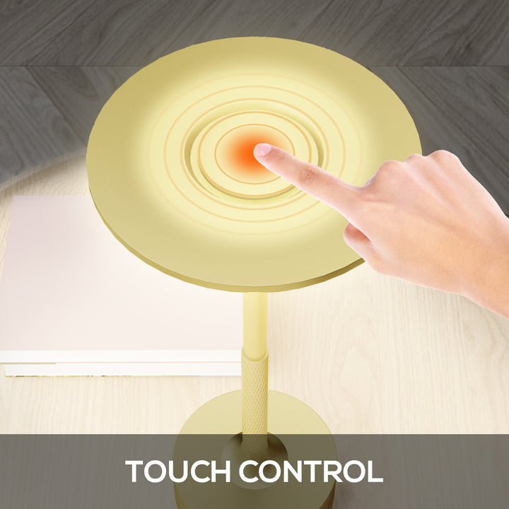 Cordless Table Lamp, Touch LED Desk Lamp with 4000mAh Rechargeable Battery, Gold Tone