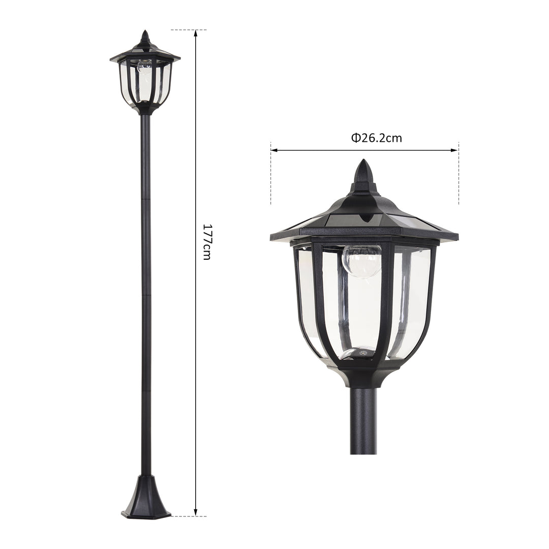 Tall Free-Standing Garden Lamp Post- Black