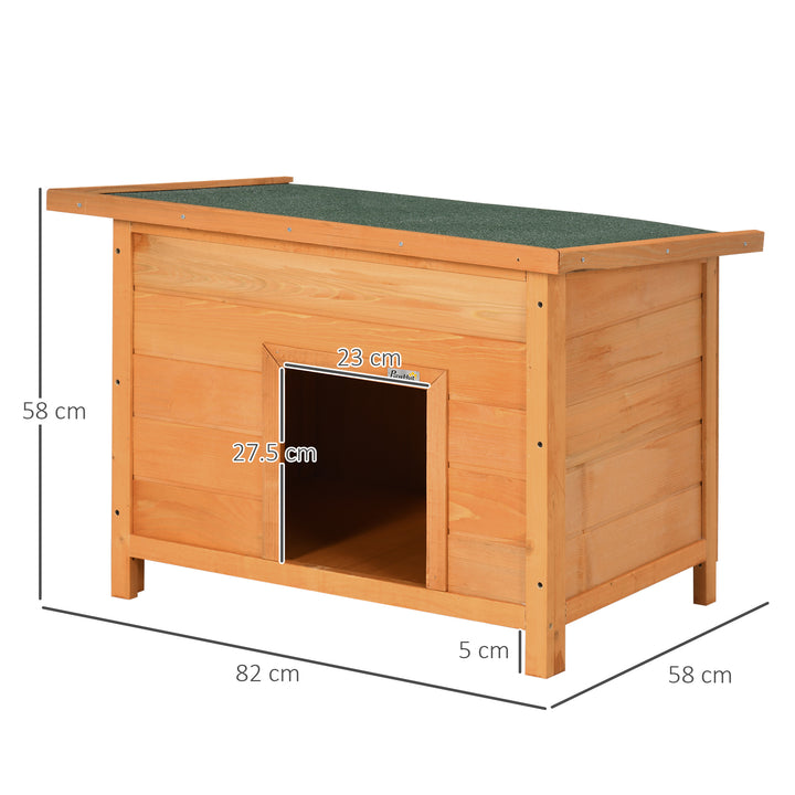 Pawhut 85cm Elevated Dog Kennel Wooden Pet House Outdoor Waterproof