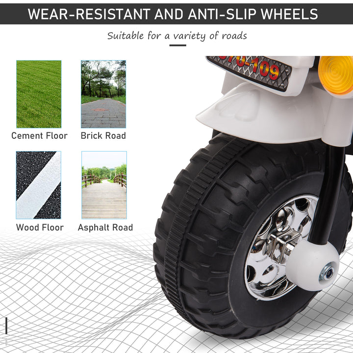 Toddlers Electric PP Motorcycle Ride On Trike White