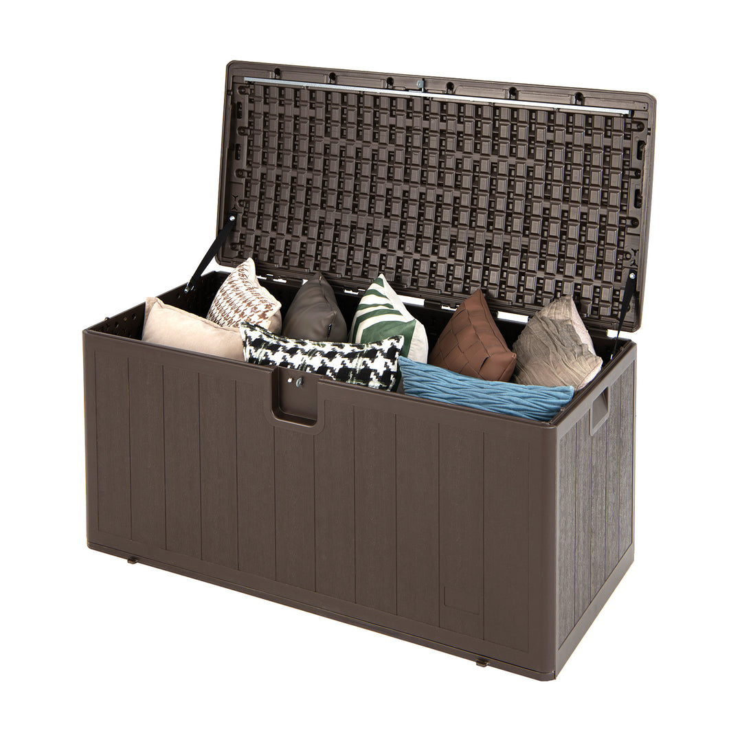 400L Outdoor Storage Deck Box wIth Lockable Cover