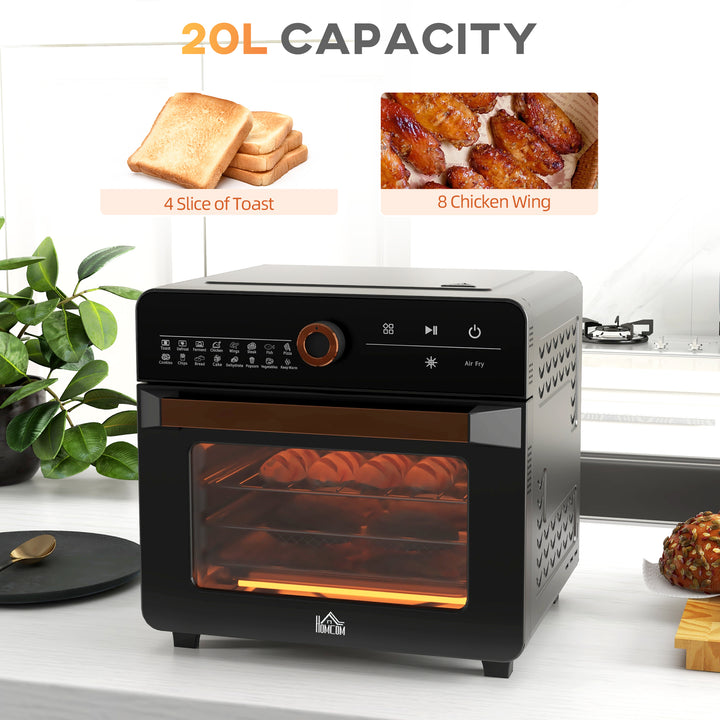 Air Fryer Oven, 20L Mini Oven, Adjustable Temp and Time, 1400W