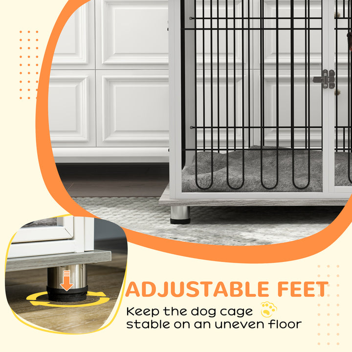 Indoor Dog Crate Furniture, Side End Table, w/ Soft Washable Cushion
