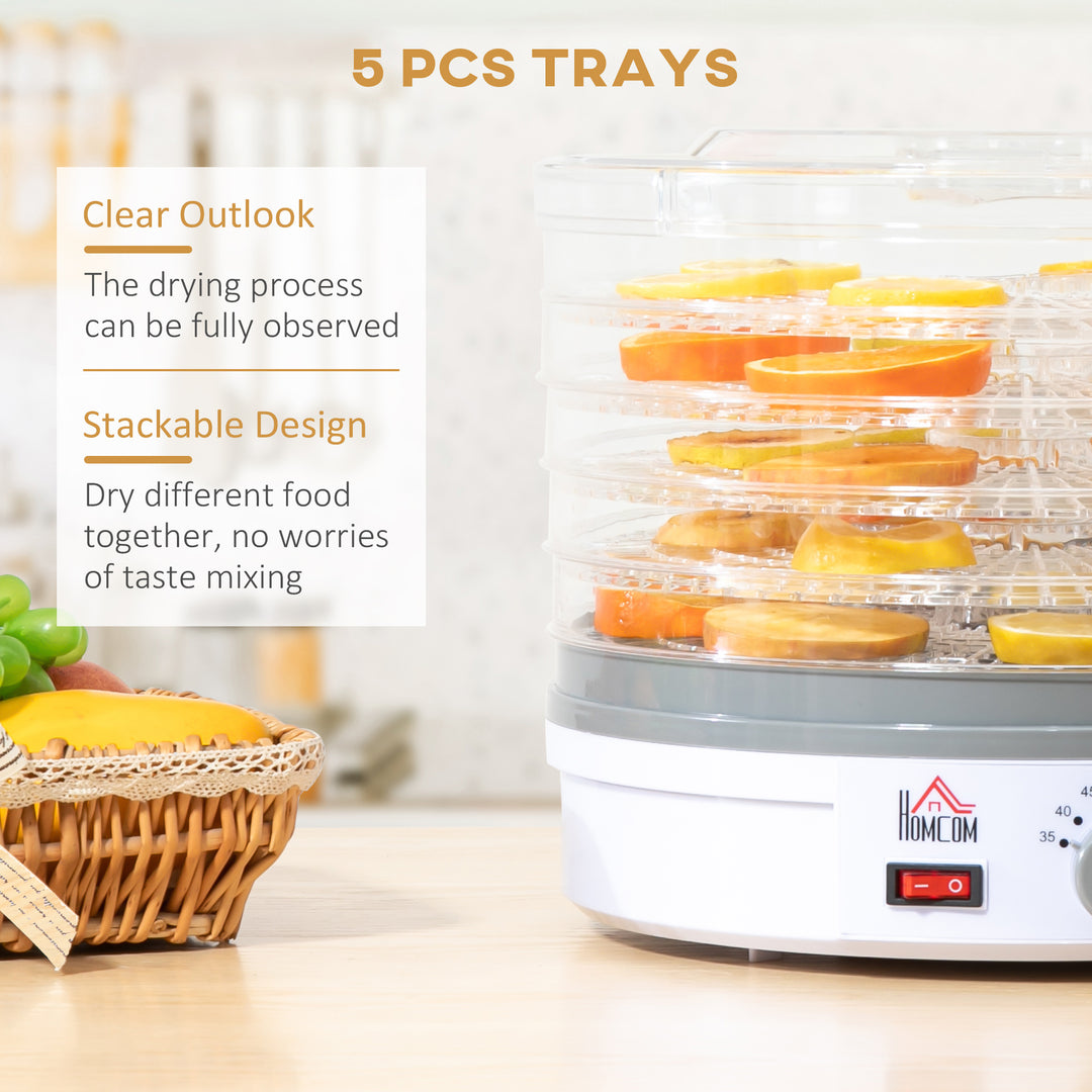 5 Tier Food Dehydrator, 245W Food Dryer Machine with Adjustable Temperature Control for Drying Fruit, Meat, Vegetable, Jerky and Pet Treat