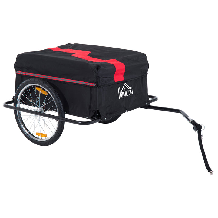 Bike Cargo Trailer W/Removable Cover-Red/Black