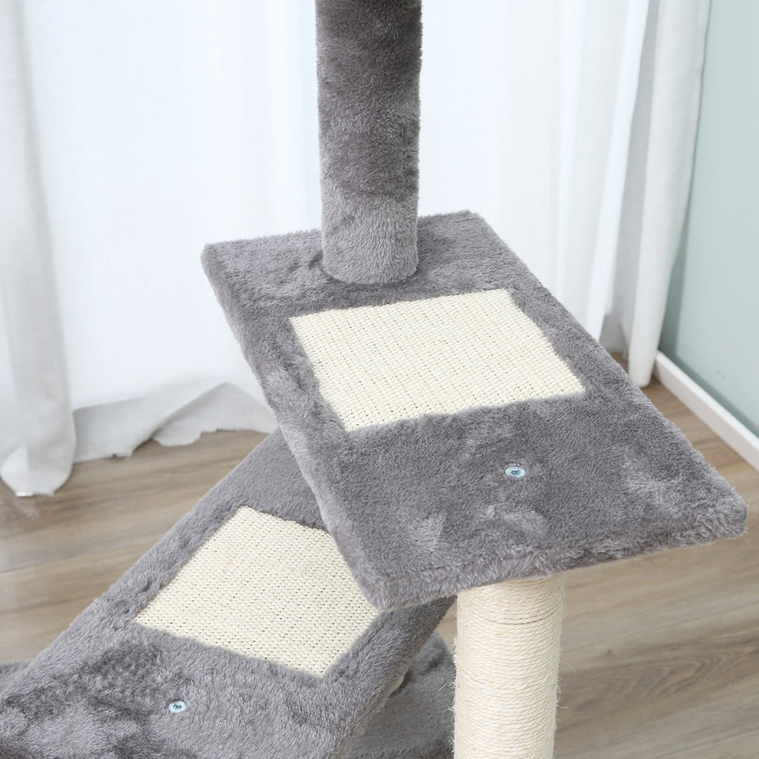 Cat Tower Kitten Scratch Scratching Scratcher Sisal Post Climbing Tower Activity Centre Grey