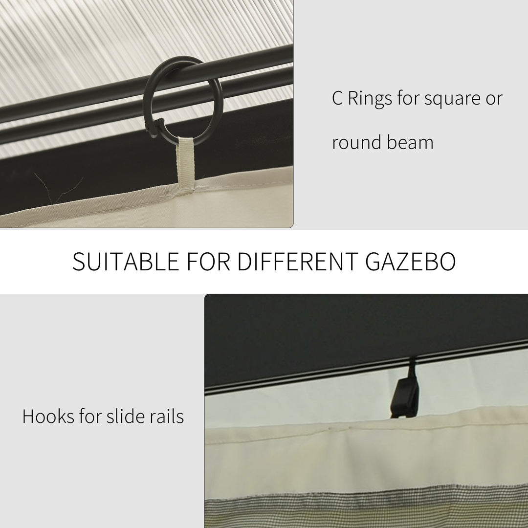 Outsunny 4 Pack Universal Gazebo Replacement Sidewalls Privacy Panel for Most 3 x 3m Gazebo Canopy Pavillion Outdoor Shelter Curtains Beige