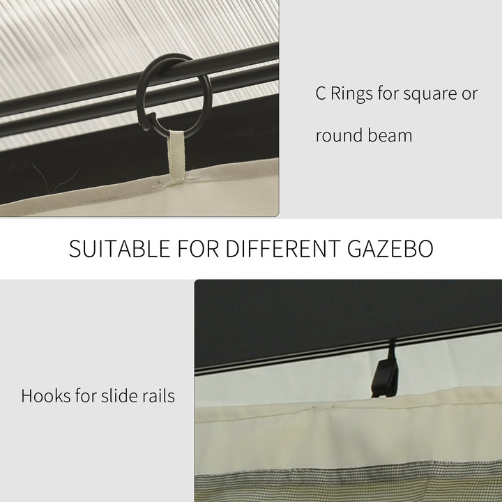 Outsunny 4 Pack Universal Gazebo Replacement Sidewalls Privacy Panel for Most 3 x 3m Gazebo Canopy Pavillion Outdoor Shelter Curtains Beige