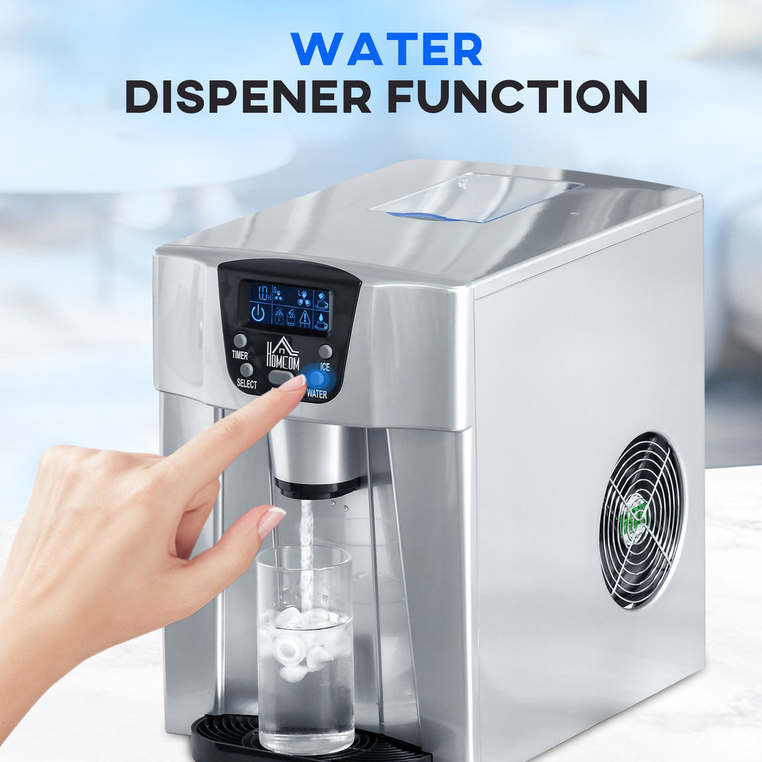 Ice Maker Machine and Water Dispenser, Counter Top, No Plumbing Required