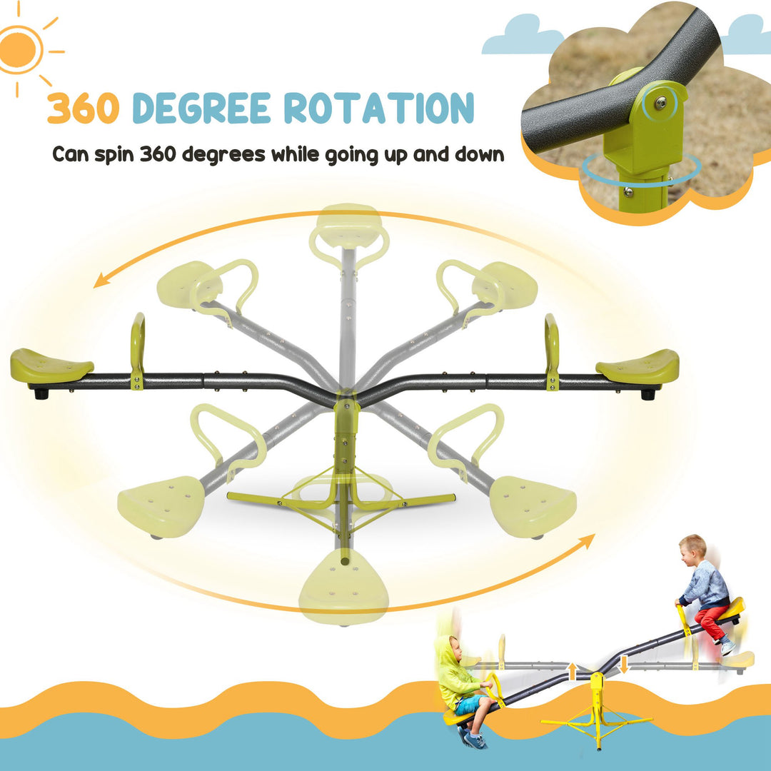 Kids Children 360 Degree Rotating Seesaw Swivel Playground Equipment Garden Outdoor Indoor