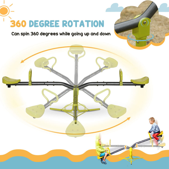 Kids Children 360 Degree Rotating Seesaw Swivel Playground Equipment Garden Outdoor Indoor