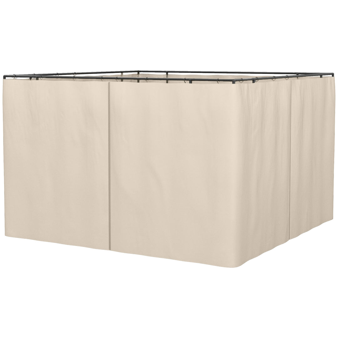 Outsunny 4 Pack Universal Gazebo Replacement Sidewalls Privacy Panel for Most 3 x 3m Gazebo Canopy Pavillion Outdoor Shelter Curtains Beige