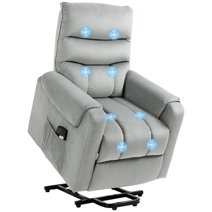 Vibration Massage Chair, Electric Power Lift Recliner with Remote Control-Grey