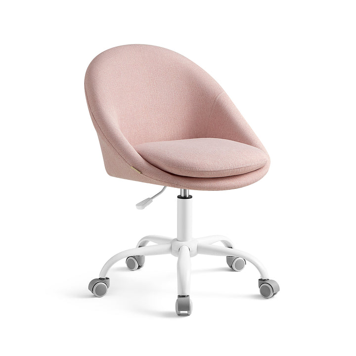 Office Chair with Cotton-Linen Fabric Jelly Pink