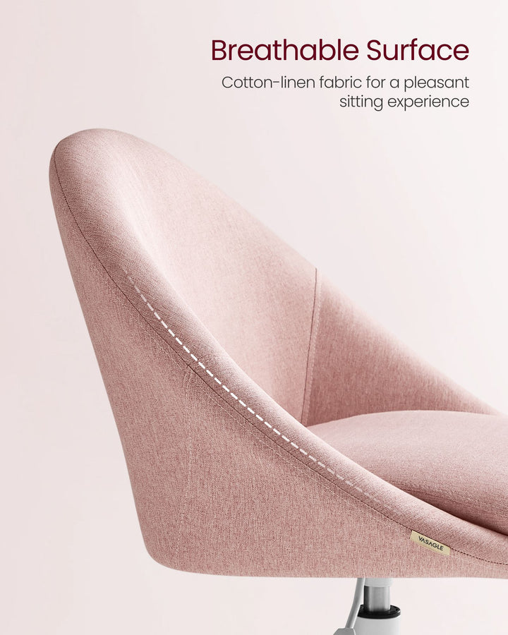Office Chair with Cotton-Linen Fabric Jelly Pink