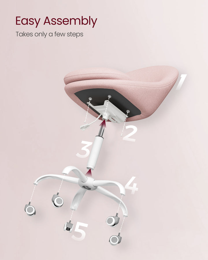 Office Chair with Cotton-Linen Fabric Jelly Pink