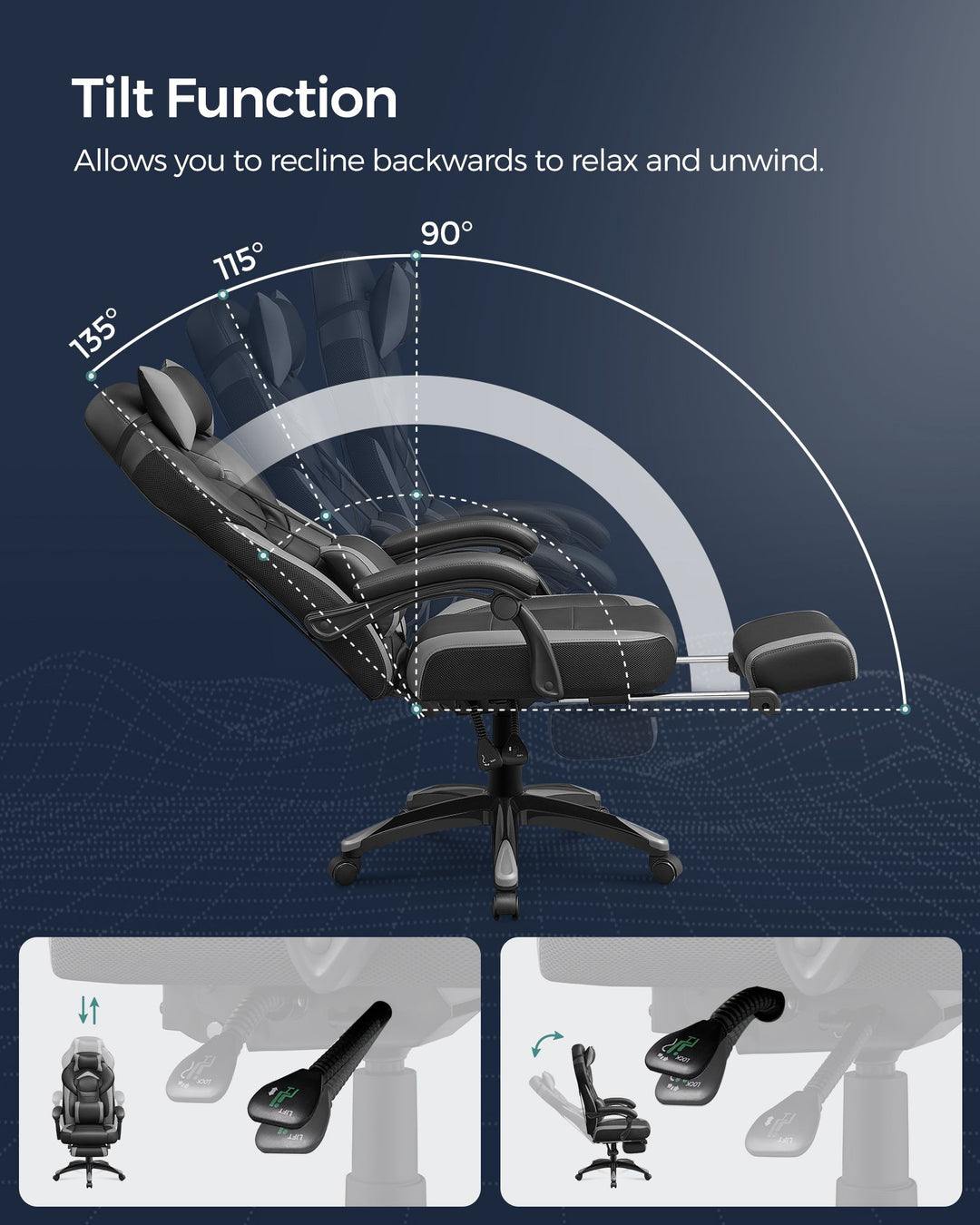 Adjustable Headrest Gaming Chair