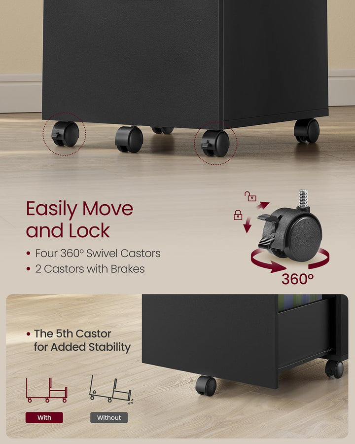 2-Drawer Filing Cabinet Matte Black