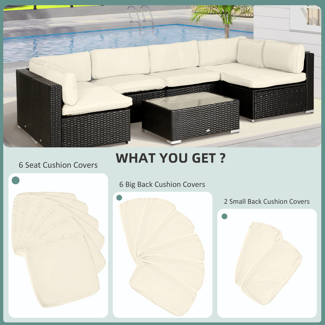 Garden Rattan Sofa Seat Cushion Covers Replacement Outdoor- No Cushion Included Beige