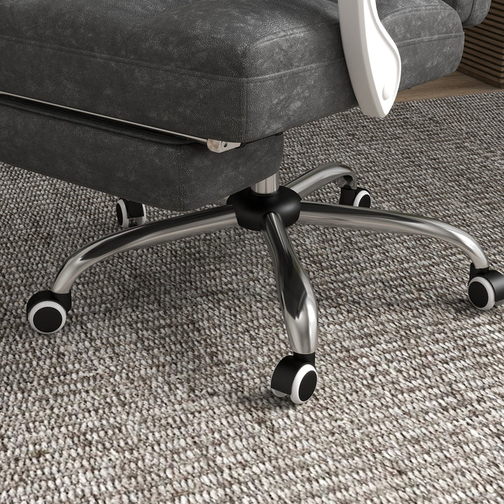 Vinsetto Executive Vibration Massage Office Chair, Microfibre Computer Chair with Armrest, 135° Reclining Back, Charcoal Grey