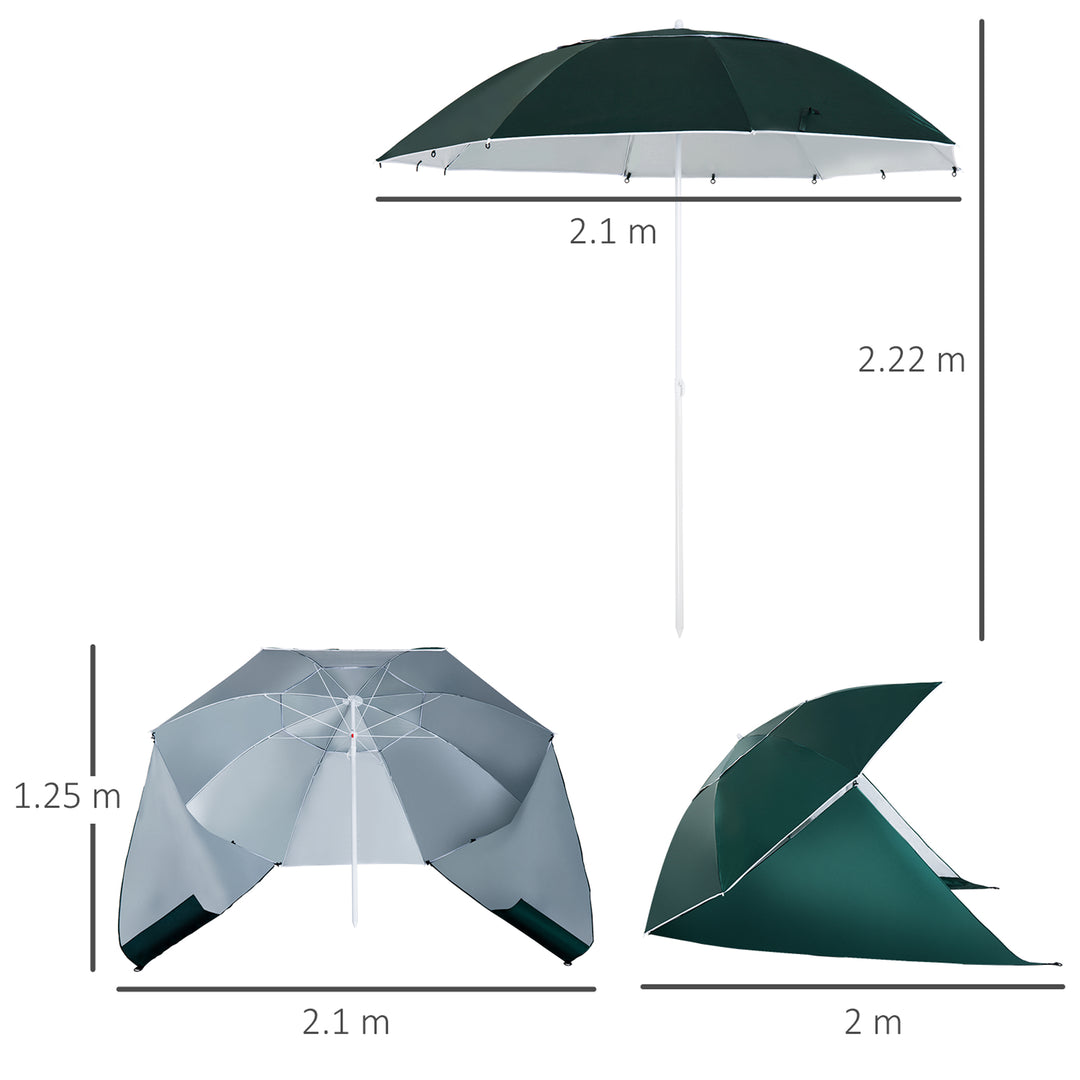 All-Weather Beach Umbrella Shelteneer-Green