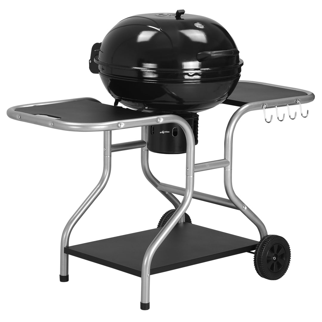 Charcoal Grill Trolley Barbecue Grill W/ Wheels