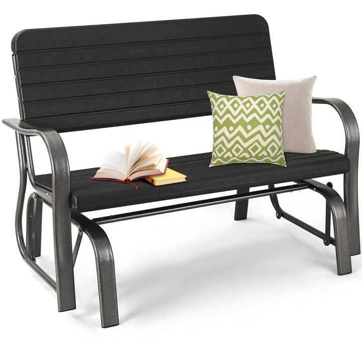 Garden Bench with Ergonomic Backrest and Armrests