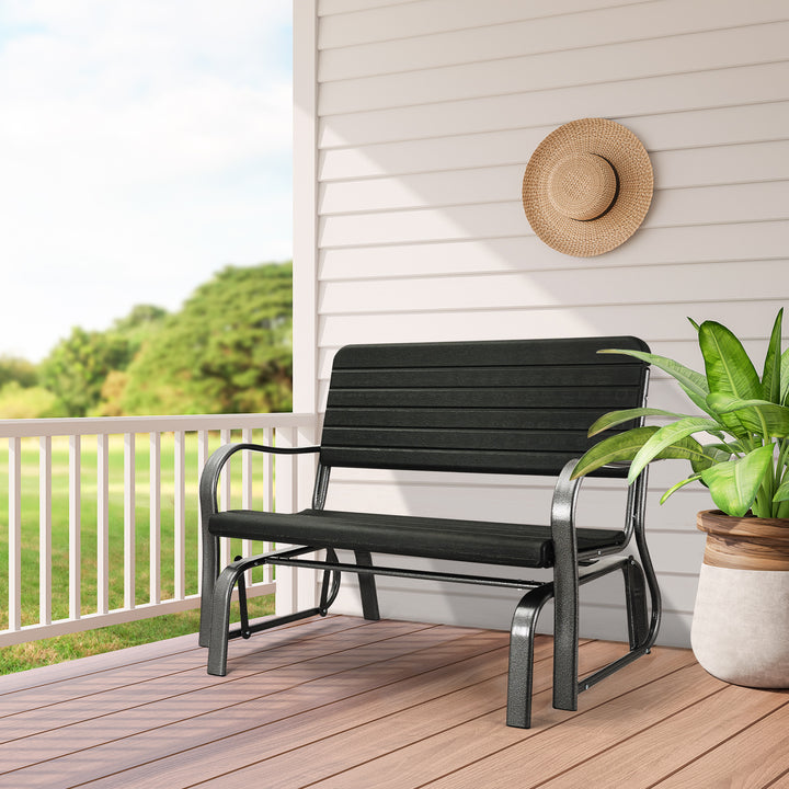 Garden Bench with Ergonomic Backrest and Armrests