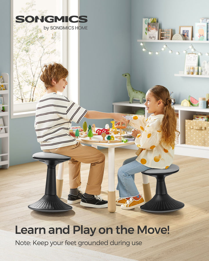 14.2" High Wiggle Stool for Kids Ages 8-12 - Ink Black