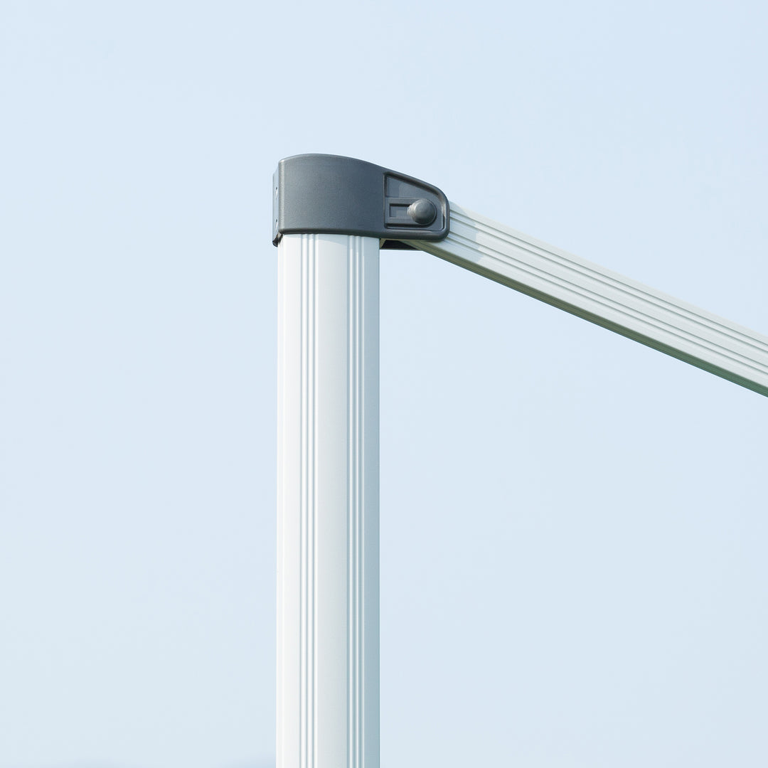3m Cantilever Roma Parasol Aluminium Frame 360 Rotation Hanging Parasol with/ Cross Base White