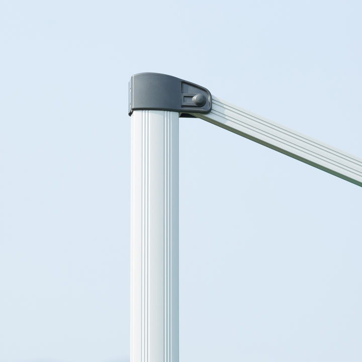 3m Cantilever Roma Parasol Aluminium Frame 360 Rotation Hanging Parasol with/ Cross Base White