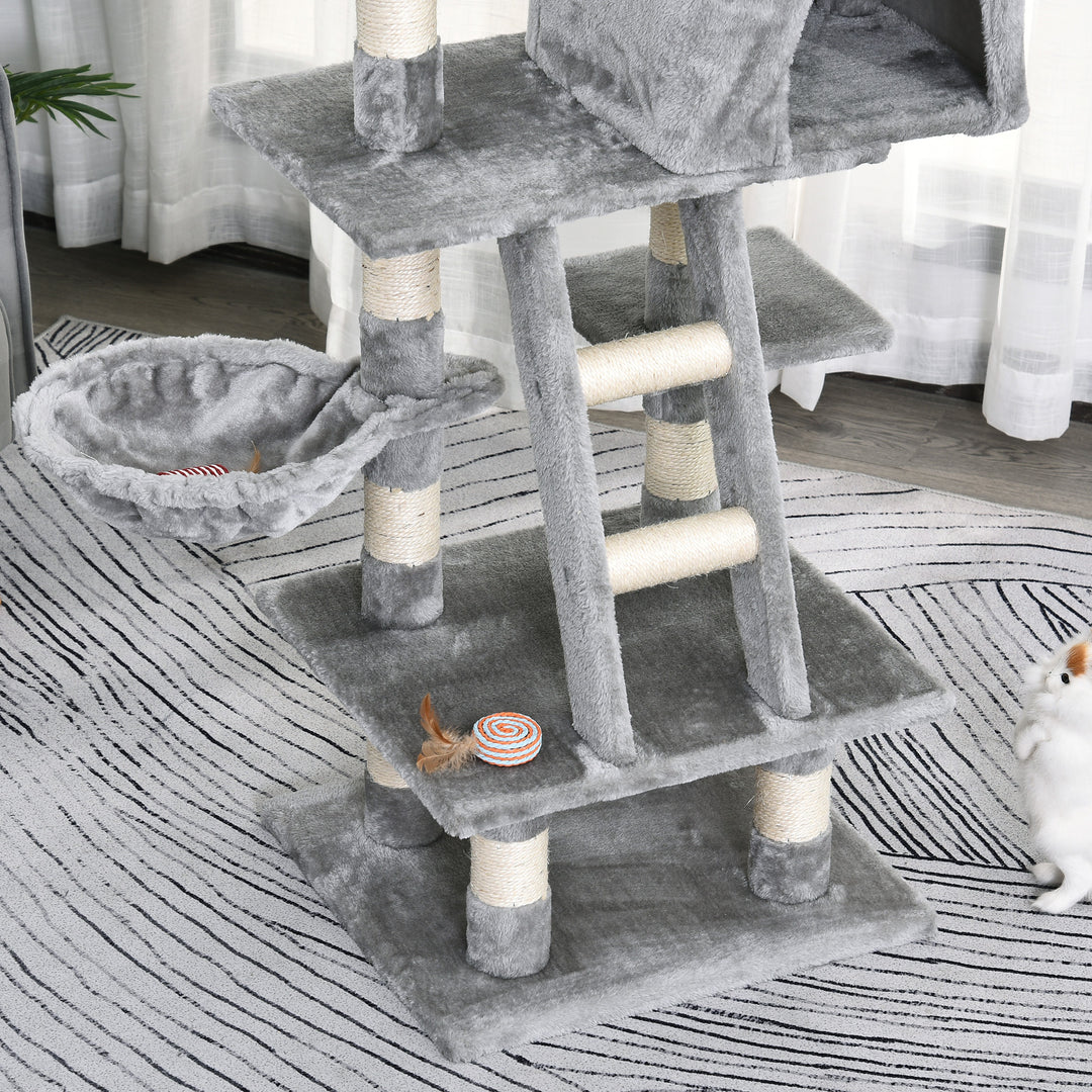 Plush Cat Tree with Sisal Scratching Post - Light Gray