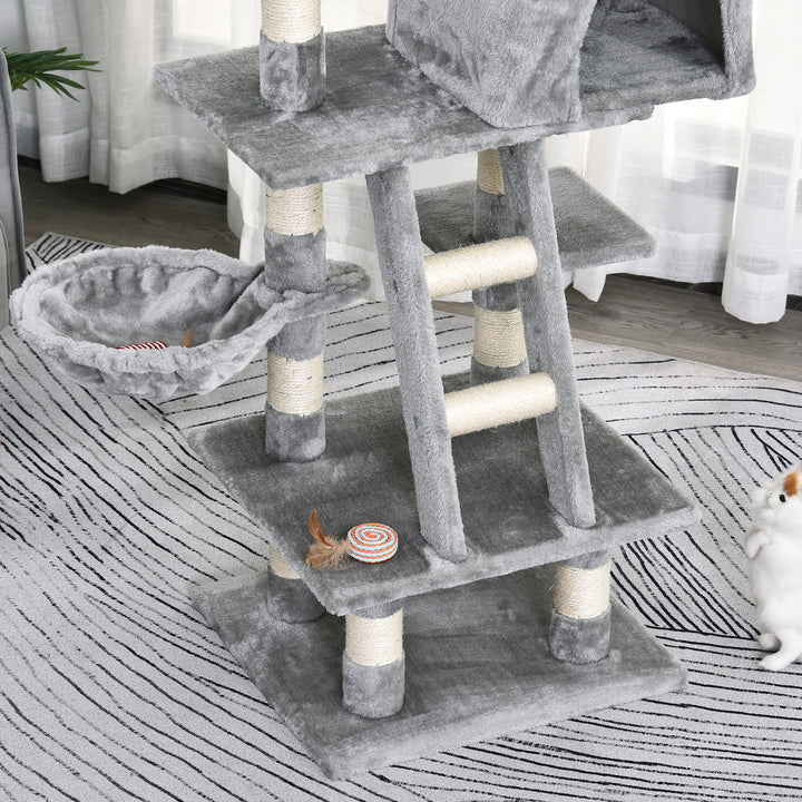 Plush Cat Tree with Sisal Scratching Post - Light Gray
