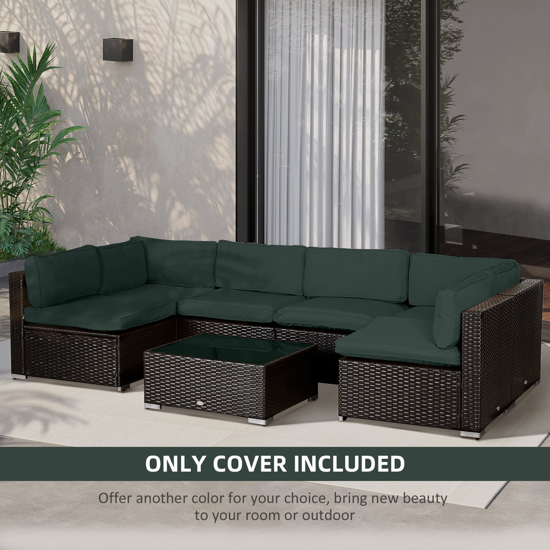 Garden Rattan Sofa Cushion Polyester Cover, No Cushion Included - Dark Grey