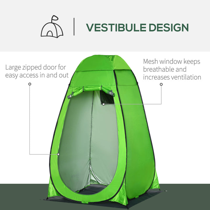 Camping Shower Tent Pop Up Toilet Privacy for Outdoor Changing Dressing Bathing Storage Room Tents, Portable Carrying Bag for Hiking, Green