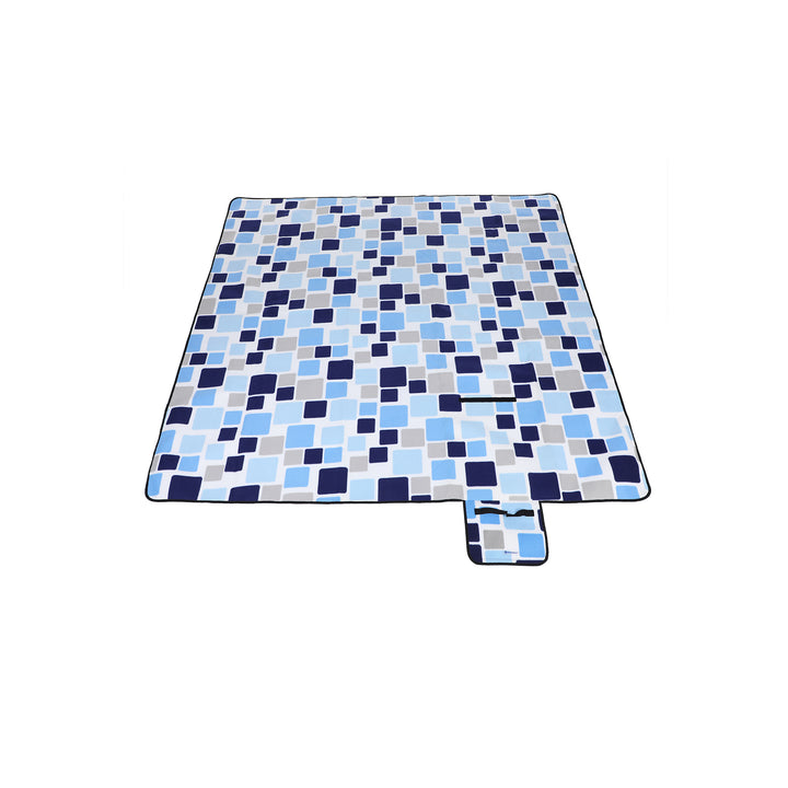 Blue White Tartan Picnic Blanket