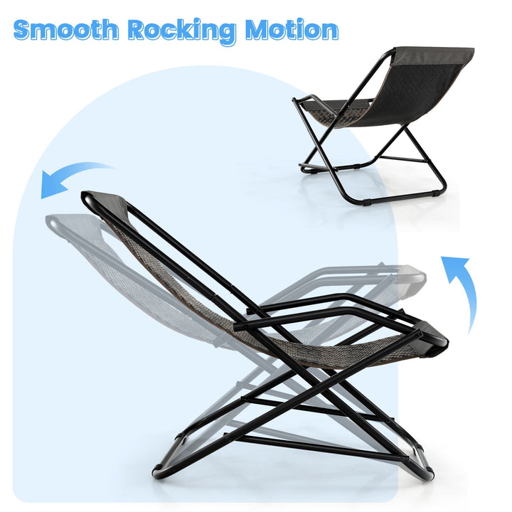 Outdoor Sling Chair with Footstool-Grey