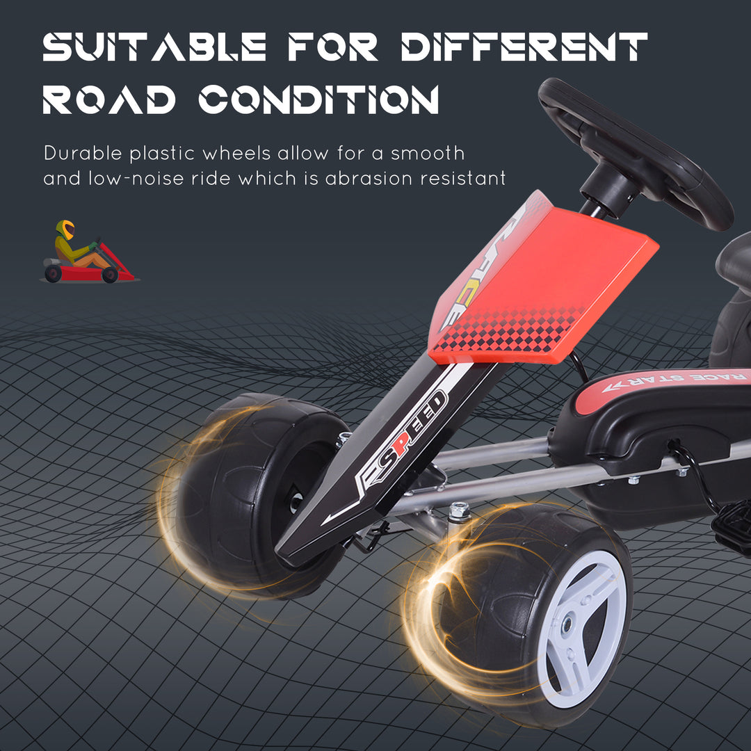Kids Pedal Go Kart Ride-on, 80Lx49Wx50Hcm-Red/Black