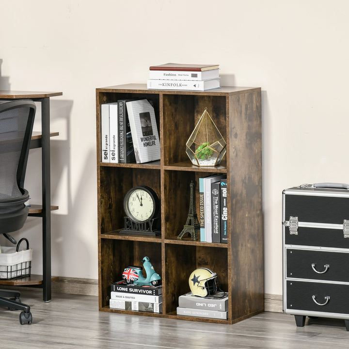 Cubic Cabinet Bookcase Shelves Storage Display for Study, Living Room, Home, office, Rustic Brown