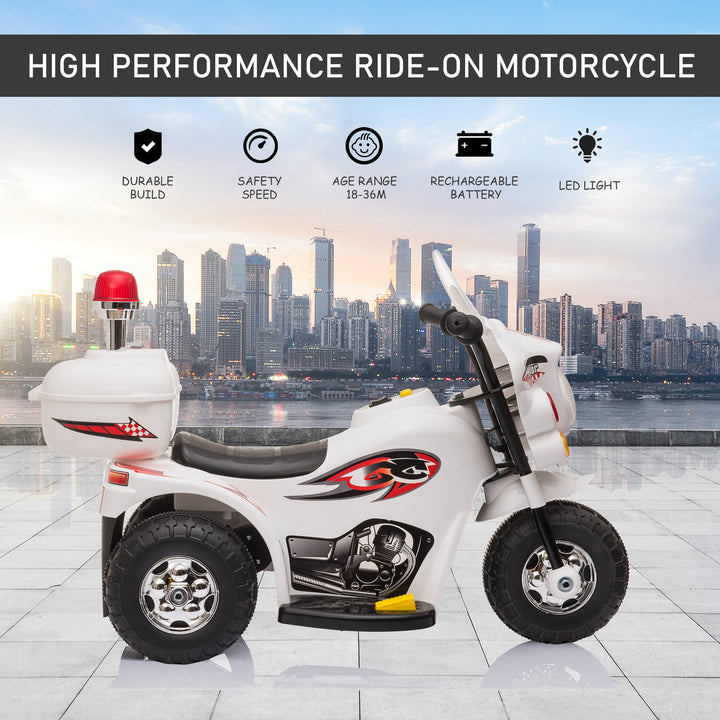 Toddlers Electric PP Motorcycle Ride On Trike White
