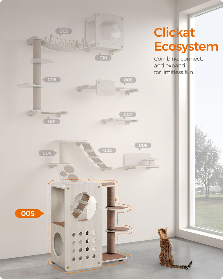 Cat Tree with Scratching Post and Soft Ladder