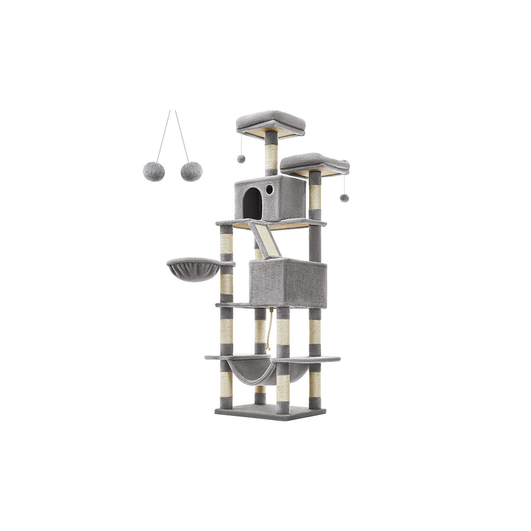 Light Grey Tall Cat Tree Activity Centre