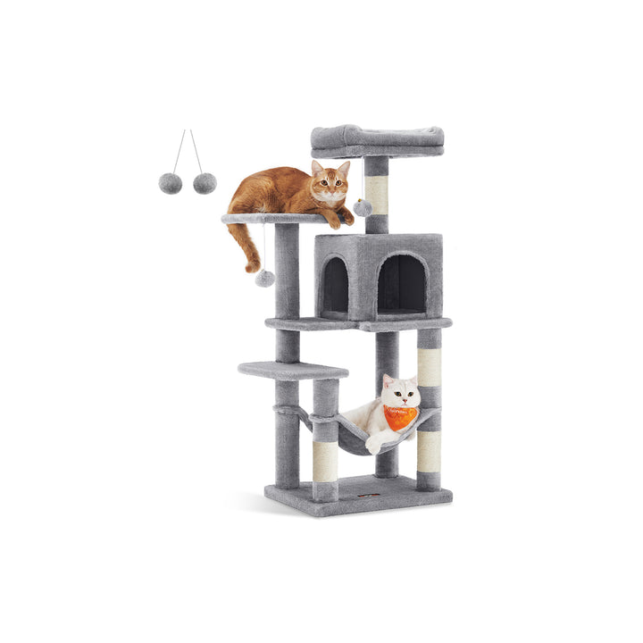 Cat Tree with Hammock Light Grey