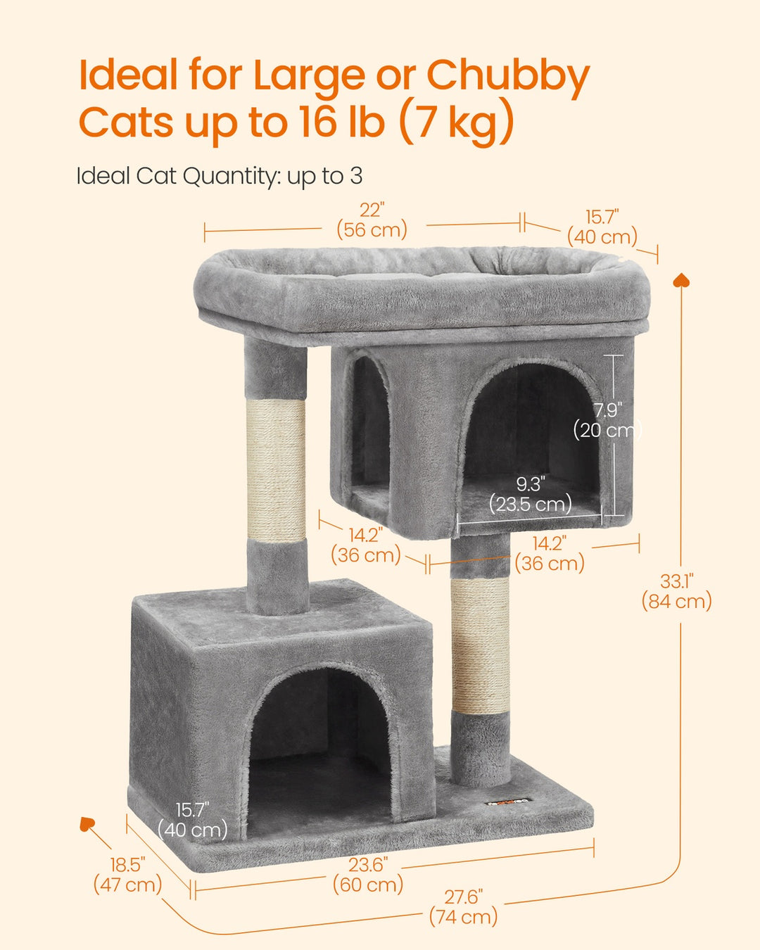 FEANDREA Light Grey Cat Tree