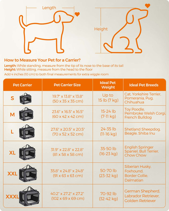 28 Inches Collapsible Soft Dog Crate - Gray