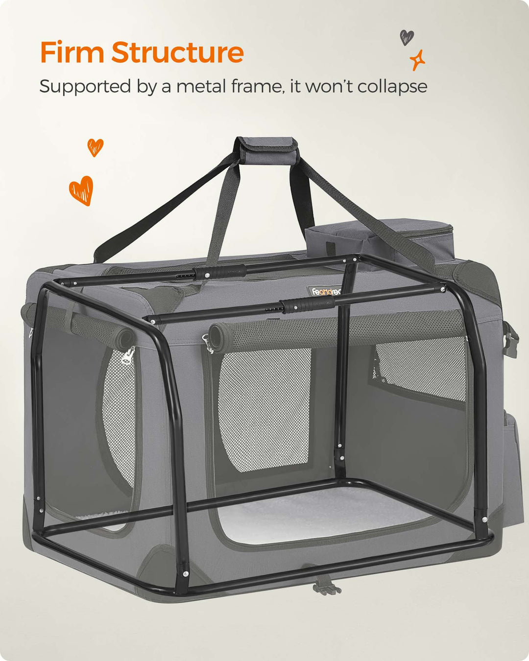 28 Inches Collapsible Soft Dog Crate - Gray