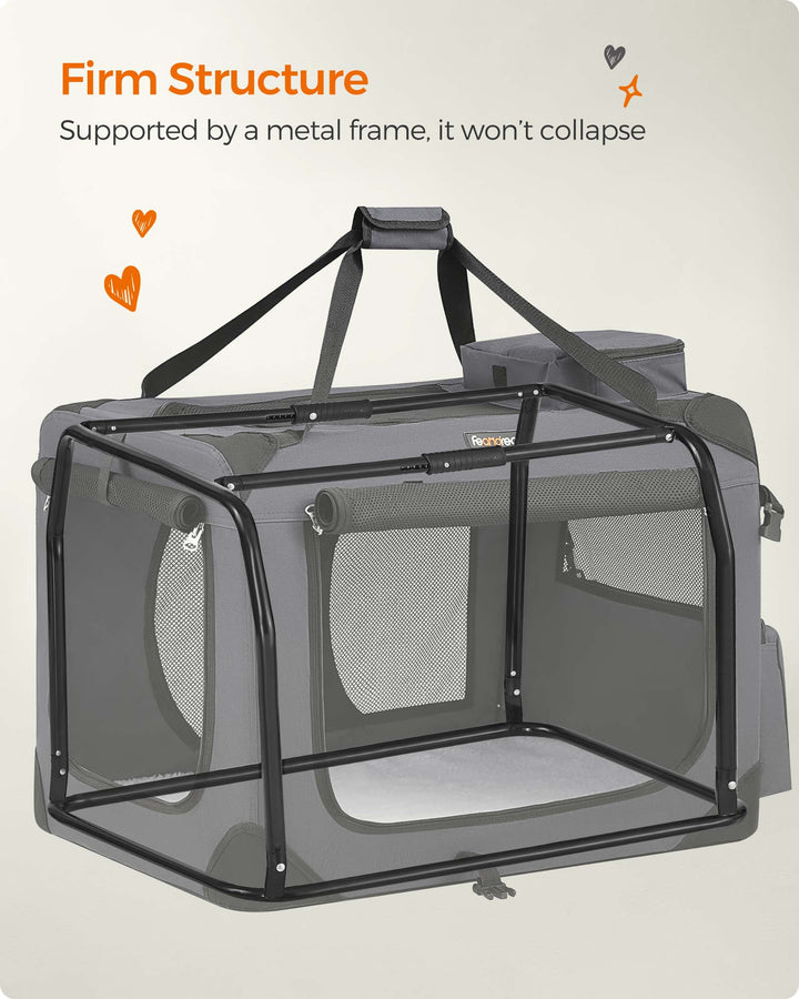 28 Inches Collapsible Soft Dog Crate - Gray