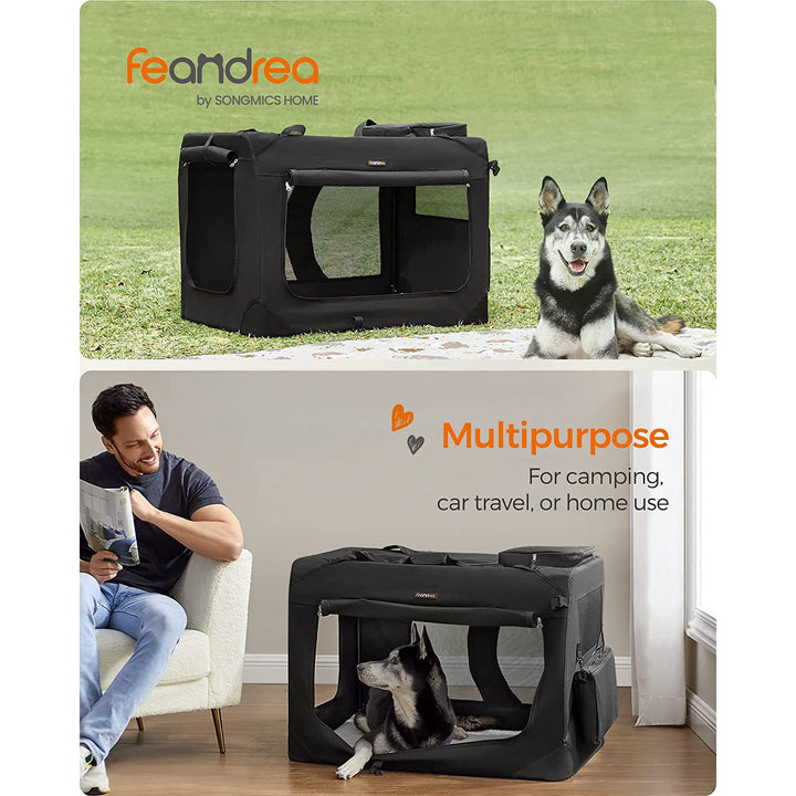 36 Inches Collapsible Soft Dog Crate - Black