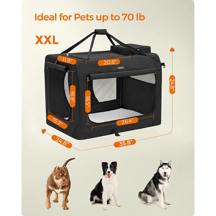 36 Inches Collapsible Soft Dog Crate - Black